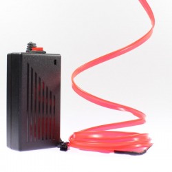 Fil lumineux rouge collerette 2m avec alimentation 220V + clignotement