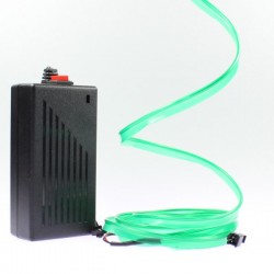 Fil lumineux vert collerette 2m avec alimentation 220V + clignotement