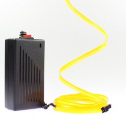 Fil lumineux jaune collerette 2m avec alimentation 220V + clignotement