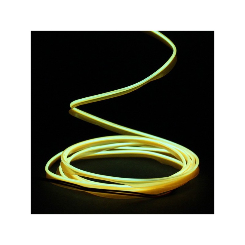 2m gelber Leuchtfaden mit 220V-Stromversorgung + Blinklicht