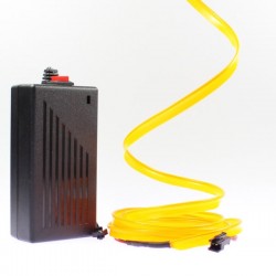 Fil lumineux orange collerette 2m avec alimentation 220V + clignotement
