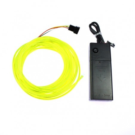 Leuchtfaden Batterien limonengrün