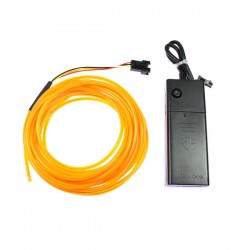 Fil lumineux piles orange