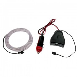 Neón flexible tuning coche blanco + sensor de sonido - 2m