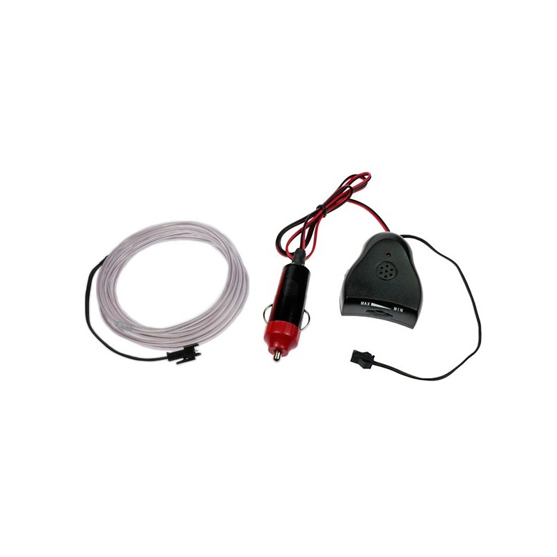 Neón flexible tuning coche blanco + sensor de sonido - 2m