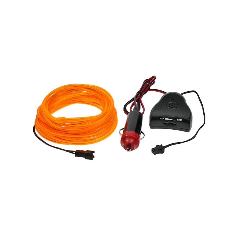 Neonschlauch Autotuning orange + Soundsensor - 5m - Durchm. 3mm