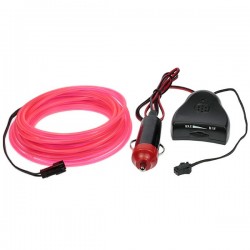 Neon flexible tuning auto rose + capteur de son - 5m - diam. 3mm
