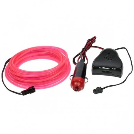 Neon flexible tuning car pink + sound sensor - 5m - diam. 3mm