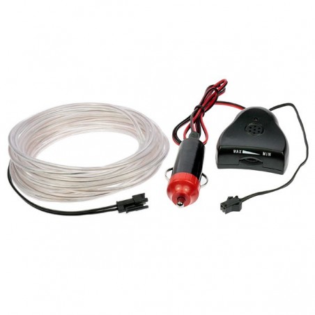 Neon flexibler Schlauch Autotuning weiß + Tonsensor - 5m - Durchm. 3mm