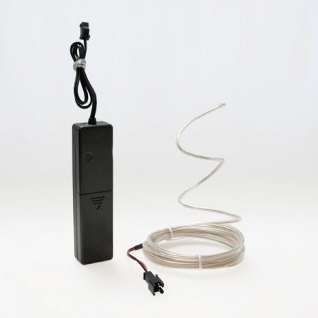 Cable luminoso moldeable 2 m blanco a pilas con sensor de sonido