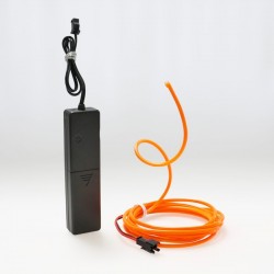 Fil néon flexiforme 2m orange à piles avec capteur de son