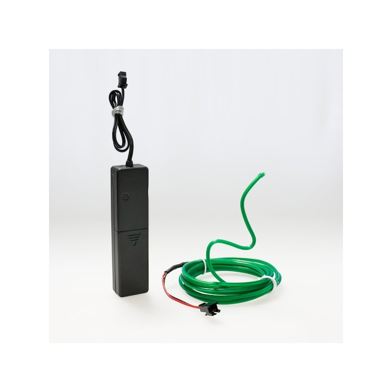 Cable luminoso moldeable 2 m verde a pilas con sensor de sonido