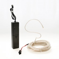 Cable luminoso moldeable 5 m blanco a pilas con sensor de sonido
