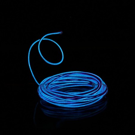 Cable luminoso moldeable 5m violeta a pilas con sensor de sonido