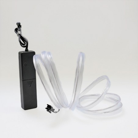 Weißes Neonlicht mit 2 m langem Halsband, batteriebetrieben, mit Tonsensor