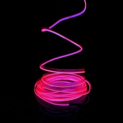 Cable luminoso collar rosa a pilas de 2 m con sensor de sonido