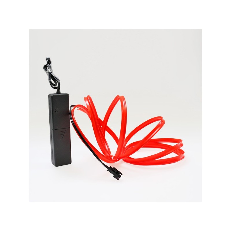 Cable luminoso bisel rojo a pilas de 2 m con sensor de sonido