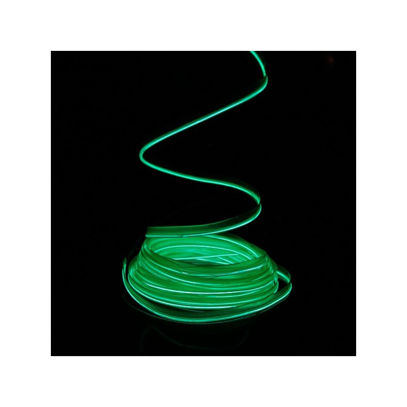 Cable luminoso bisel verde a pilas de 2 m con sensor de sonido