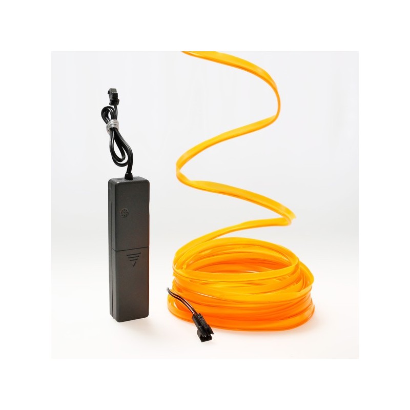 Wire sewable el wire orange 5m with sound sensor battery box