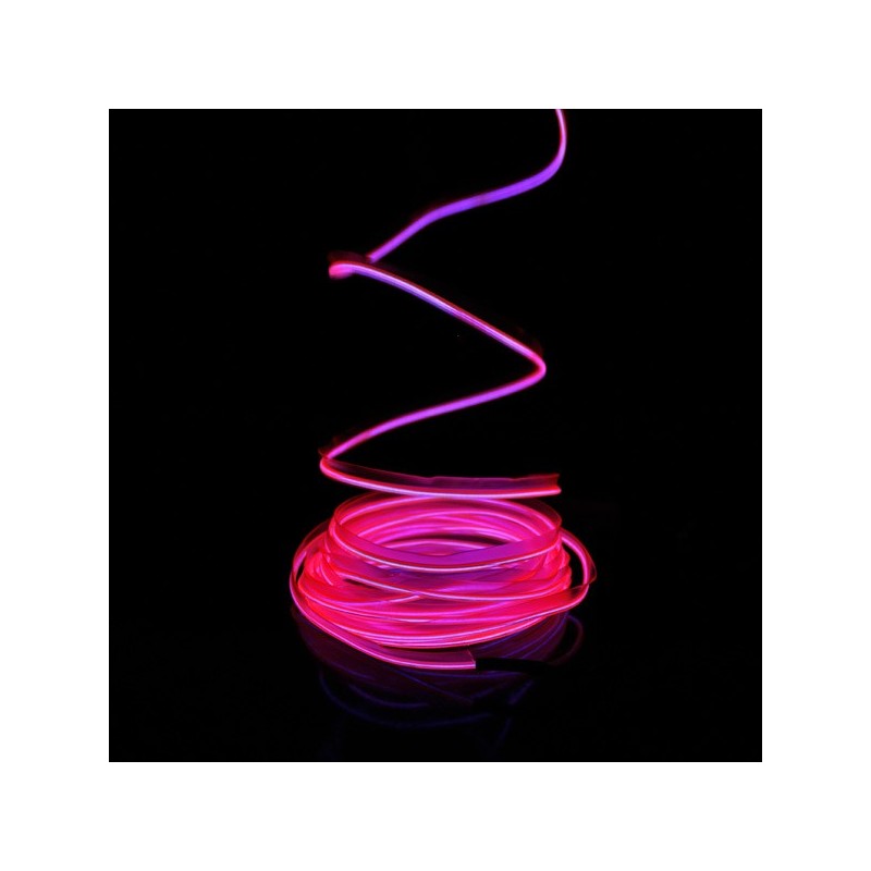 Wire sewable el wire pink 5m with sound sensor battery box