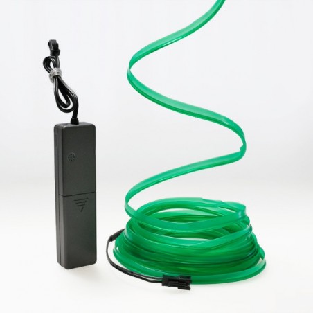 5m grünes Neonkabel mit Batteriegehäuse und Tonabnehmer