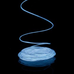 Cable luminoso blanco 2m con caja de pilas sensor de sonido