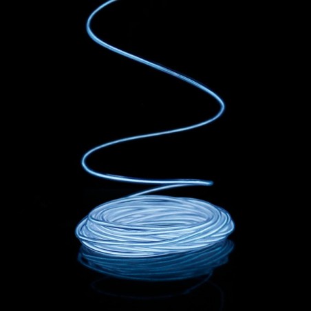 2m weißer Leuchtfaden mit Batteriegehäuse und Tonabnehmer