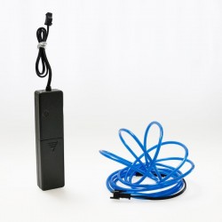 Fil lumineux bleu 2m avec boîtier piles capteur de son