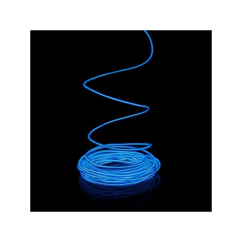 Cable luminoso azul 2m con caja de pilas sensor de sonido