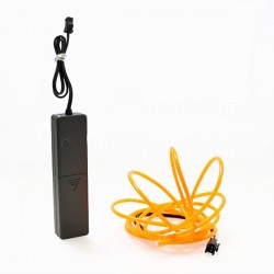 Fil lumineux orange 2m avec boîtier piles capteur de son