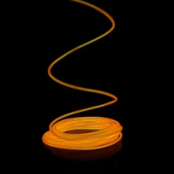 Fil lumineux orange 2m avec boîtier piles capteur de son
