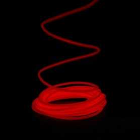 Fil lumineux rouge 2m avec boîtier piles capteur de son