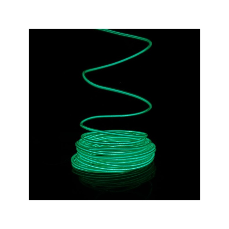 Cable luminoso verde 2m con caja de pilas sensor de sonido