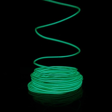 Cable luminoso verde 2m con caja de pilas sensor de sonido