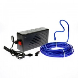 Cable luminoso flex azul de 5 m para decoración del hogar con transformador 220V + intermitente