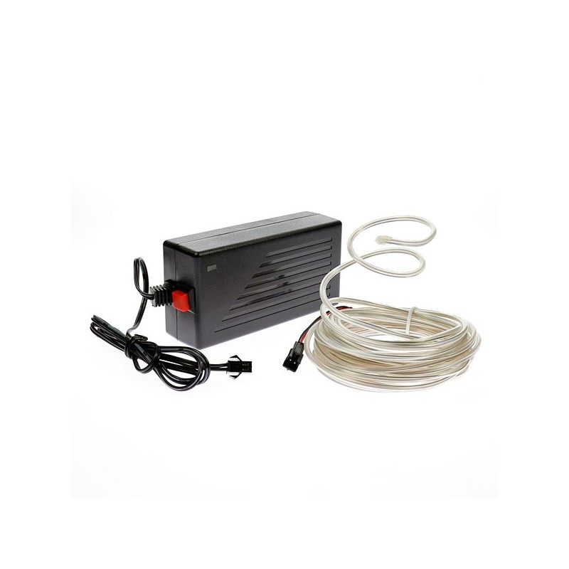Cable luminoso flex blanco de 5 m para decoración del hogar con transformador 220V + intermitente