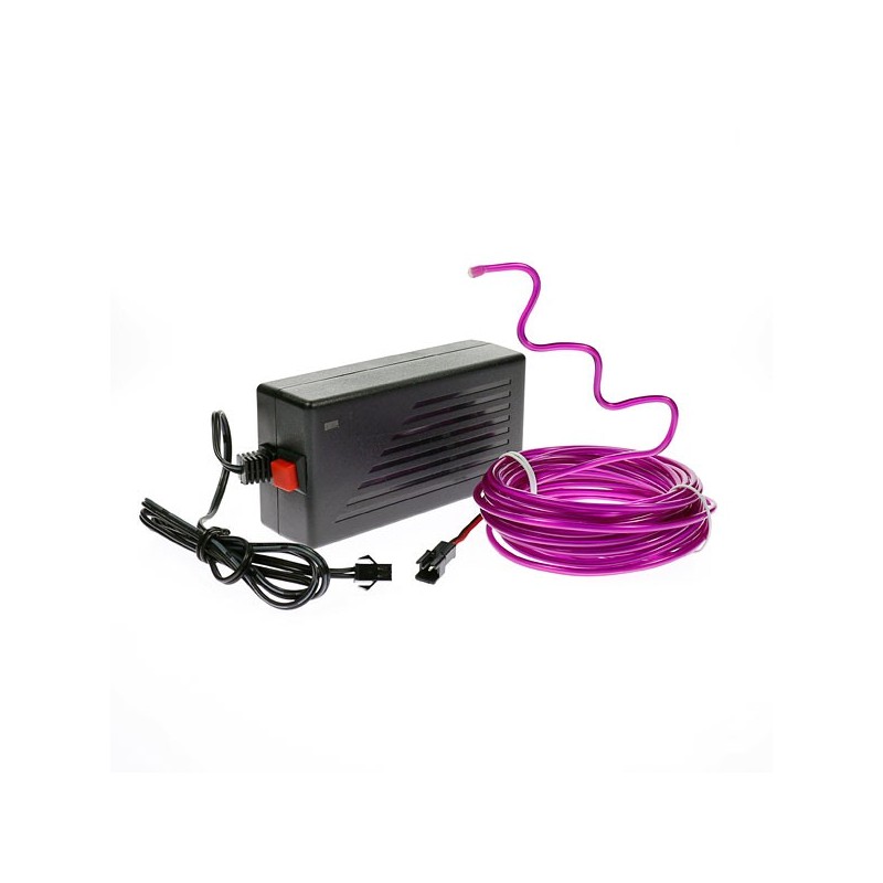 Cable luminoso 5m púrpura flex decoración del hogar con transformador 220V + intermitente