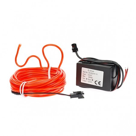 El wire tuning auto flex red 12 volts 5m