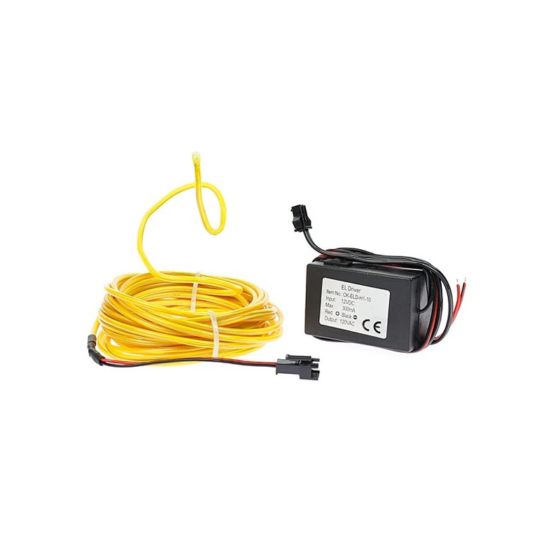 El wire tuning PC flexible yellow 12 volts 5m