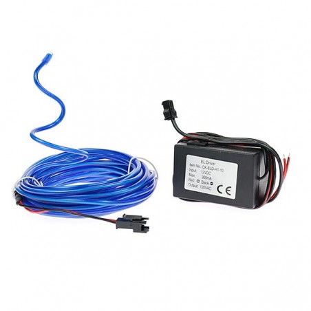 Cable luminoso sintonización PC flex azul 12 voltios 5m
