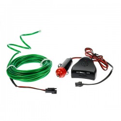 Bendable el wire green 5m tuning car with sound sensor