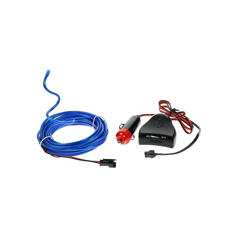 Cable luz moldeable coche tuning azul 5m con sensor de sonido