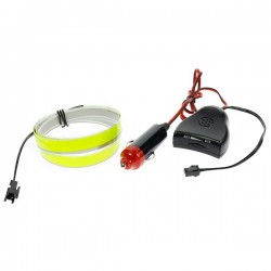 Bande lumineuse verte tuning auto 12V de 1m capteur de son