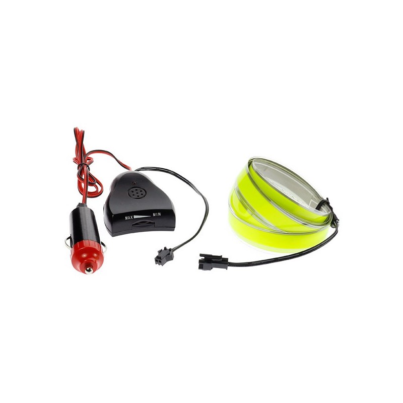 Cinta luminosa verde tuning coche 12V 2m sensor de sonido