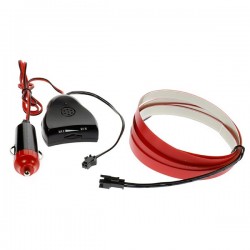 Bande lumineuse rose tuning auto 12V de 2m capteur de son