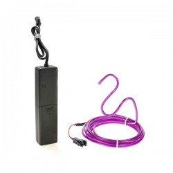 Fil néon flexiforme 2m violet à piles avec capteur de son