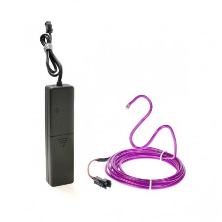 Cable luminoso moldeable 2m violeta a pilas con sensor de sonido