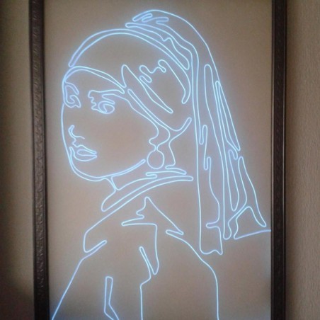 La chica de la perla en cable luminoso flexible
