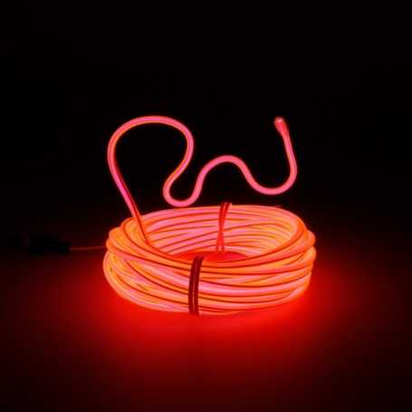 Cable luminoso tuning PC rojo flex 5m