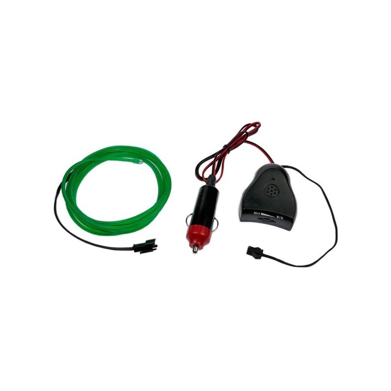 Neón flexible verde tuning coche + sensor de sonido - 2m